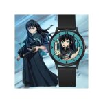 Montre demon slayer tokito muichiro? collection piliers ? quartz japonais 42 mm ? bracelet noir