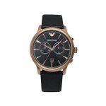 Montre - emporio armani - ar1792 - chronographe - cuir noir - vintage rose gold