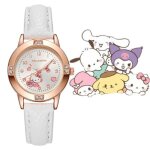 Montre enfant fille hello kitty - blanc & or - analogique