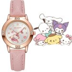 Montre enfant fille style hello kitty kawaii rose analogique bracelet souple