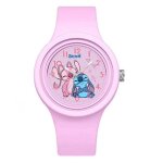 Montre enfant stitch angel rose ? apprentissage de l?heure ludique et confortable