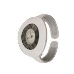 Montre - femme - jean patrick - cadran rond - acier 316 l - mail - blanc - bracelet - rigide - clip