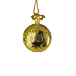 Montre - femme - gousset - poche - pendentif - cartes - chane - acier - dor - 46 mm - 60 cm