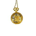 Montre femme - pendentif - acier - dor - motif - oiseau - montre  gousset - 60 cm