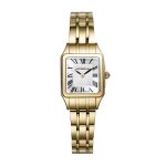 Montre femme - herbelin - mini luna - acier inoxydable pvd or - cadran argent - blanc - tanchit 5 ...