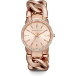 Montre femme - michael kors - mk 3236 - or rose - diamants - 18 mm