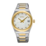 Montre femme - seiko - sur604p1 - bicolore or / argent - cadran en nacre - index en diamants