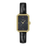 Montre femme - tissot - srv - nacre noire - diamants - bracelet cuir noir