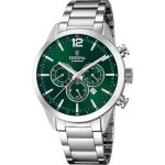 Montre - festina - f20343 / b - chronographe - tanche 50m - fond vert avec dateur