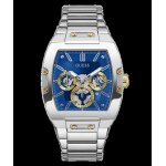 Montre guess phoenix gw0456g5 acier argent cadran bleu multifonction