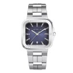 Montre - herbelin - cap camarat - acier inoxydable - cuir marron - cadran bleu dgrad