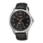 Montre homme - casio - mtp - m110l - 1av - cuir noir - indicateur de phases lunaires - quartz