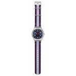 Montre homme - swatch - beside the sea - cadran bleu foncé - bracelet textile - boîtier ultra - fin Montre homme - swatch - beside the sea - cadran bleu foncé - bracelet textile - boîtier ultra - fin