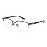 Monture de lunettes de vue homme - bmw - ruth�nium fonc� mat - 54mm - montures demi - cercl�es - rectangulaire ...
