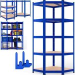 Monzana� �tag�re charge lourde 180x70x40cm bleu etag�re dangle 5 plateaux max. 875 kg etag�re de rangement ...