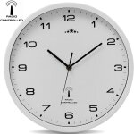 Monzana® horloge murale radio pilotée à quartz silencieuse blanche Ø 31cm avec trotteuse changement d'heure ... Monzana® horloge murale radio pilotée à quartz silencieuse blanche Ø 31cm avec trotteuse changement d'heure ...