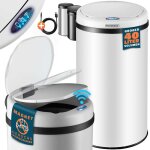 Monzana poubelle automatique acier inoxydable 40l capteur mouvement impermable affichage led cble ...
