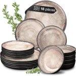Moritz & moritz vida service de table 18 pices beige - 6 assiettes plates et creuses