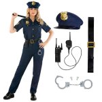 Morph costume femme policier dguisement fte halloween tenue thme policier xxl