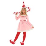 Morph costume lutin rose femme tenue elf nol dguisement fte festif robe elf amusante 3xl