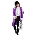 Morph costume pop star violet veste musicien et perruque dguisement adulte tenue de fte xl