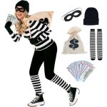 Morph costume voleuse d�guisement policier et voleur tenue criminelle halloween adulte xl
