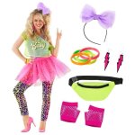 Morph dguisement annes 80 femme costume 1980s avec accessoires tenue halloween femme look rtro soire ...