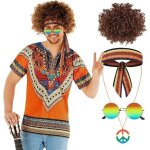 Morph dguisement hippie homme costume annes 70 vintage tenue rtro carnaval ou fte  thme xl