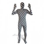 Morphsuits costume noir et blanc dguisement halloween adulte tenue de fte unisexe l