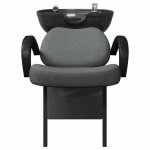Mot7227 - fauteuil de shampooing gris fonc� et noir 63 x 141 x 92 cm