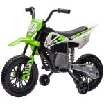 Moto lectrique enfant 12v verte - scooter avec roues stabilisatrices et musique - pour 3  6 ans - dimensions ...