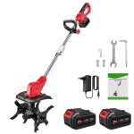Motobineuse Électrique 21v motobineuse sans fil avec 2 batteries rouleau double 4 lames 350 rpm motoculteur ... Motobineuse Électrique 21v motobineuse sans fil avec 2 batteries rouleau double 4 lames 350 rpm motoculteur ...