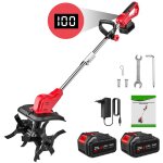 Motobineuse �lectrique profondeur travail 22cm largeur 30cm double rouleau 4 lames poign�e pliable interrupteu ...