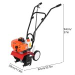 Motobineuse thermique - motobineuse motoculteur 2 temps - 52cc - 3hp - 9000r / min