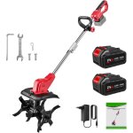 Motoculteur lectrique 21v sans fil 550w 30cm largeur de travail profondeur 22cm double rouleau  4 lames ...