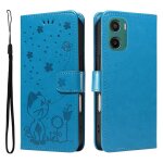 Pour motorola moto g05 housse antichoc protection luxueux etui portefeuille avec support - bleu
