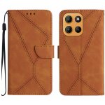 Pour motorola moto g15 (6. 72) housse de protection antichoc antid�rapante avec support marron
