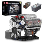 Mould king 10088 technologie voiture bloc moc lectrique v8 moteur modle assembl voiture pices de ...