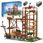 Mould king 11013 creative toys moc bateau pirate  double spirale briques de construction jouet montagnes ...