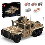 Mould king 20047 technical tank jouets le vhicule motoris humvee militaire suivi bloc de construction ...