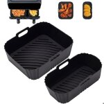 Moule air fryer2 pices moule silicone air fryer pour moulinex easy fry dual 52 / 31 lpour philips dual ...