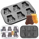 Moule � biscuits - orion - teddy bear - acier au carbone - antiadh�sif - 6 oursons
