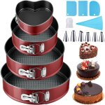 Moule  charnirelot de 4 moule  gteau rond antiadhsif 12 / 18 / 22 / 26 cm moule  gteaux rond profession ...