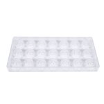 Moule  chocolat - fait main - transparent - 21 cavits - fleur de rose - plastique durable