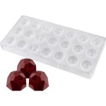 Moule  chocolat - transparent - 21 alvoles - polycarbonate - dmoulage facile