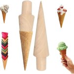 Moule  cne - amoune - bois naturel - non toxique - durable - pour crme glace