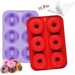 Moule donuts 2pcs - moule a donuts silicone + 15 manchons  ptisserie - moule donuts cake factory - ...