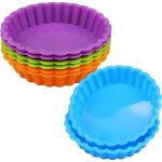 Moule  gteau8 pices moule gateau silicone rond moule a tartelette 4 couleurs rutilisables diamtre ...
