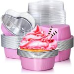 Moule à gâteau en aluminium en forme de c?ur mini moules jetables avec couvercle parfaits pour événements ... Moule à gâteau en aluminium en forme de c?ur mini moules jetables avec couvercle parfaits pour événements ...