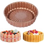 Moule � g�teau rond - dok - 25 cm - aluminium - 5 cm de profondeur - bord droit - sans soudure - terre ...